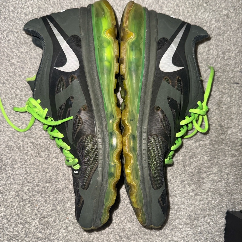 Nike Black and Neon Green Air Max Shoes
